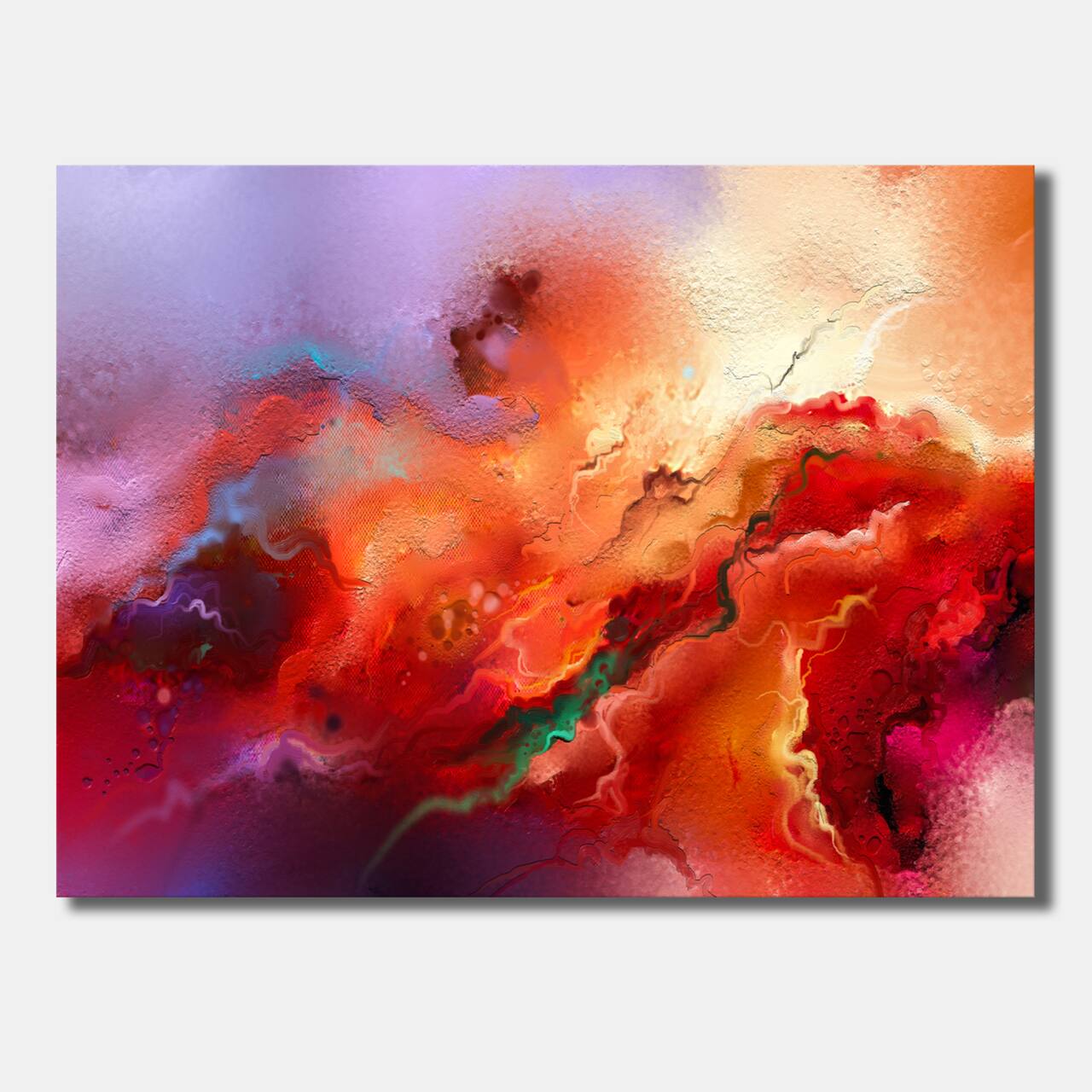 Designart - Clouds Of Red Purple And Red - Modern & Contemporary Canvas Wall Art Print